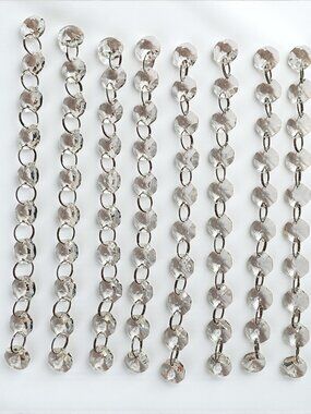 Lot of 20 Two Hole Faceted Glass Chandelier Crystals, Beads for Suncatcher